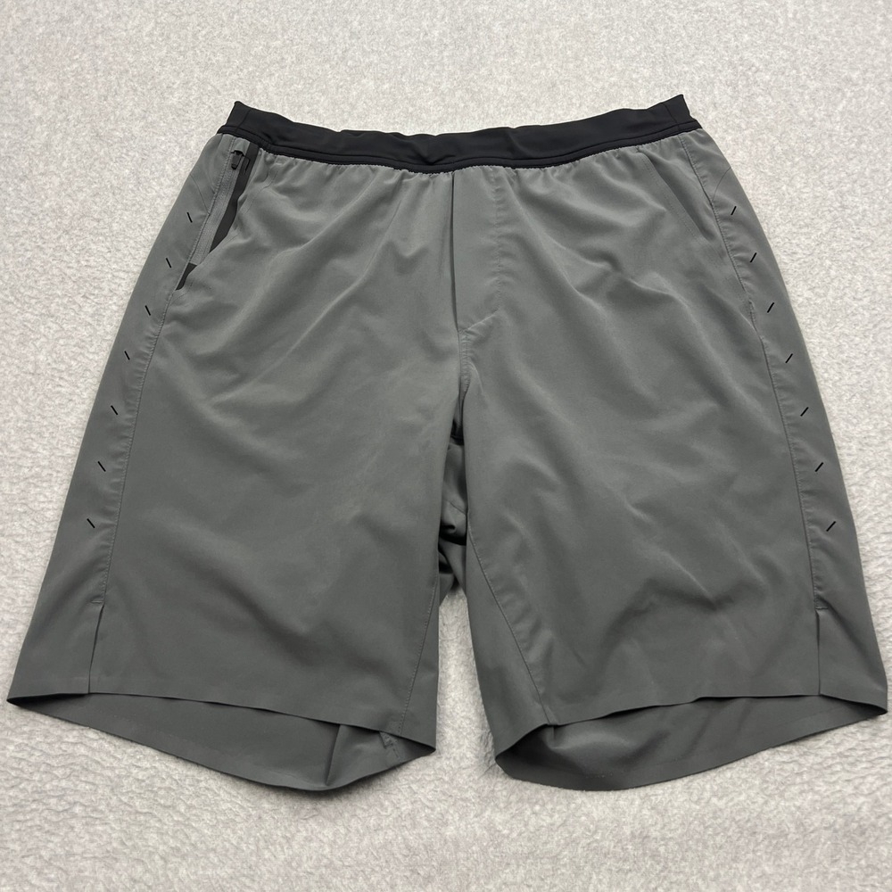 Ten Thousand Interval Short 9" Shorts Men's XL Gray Lined Stretch Training Gym